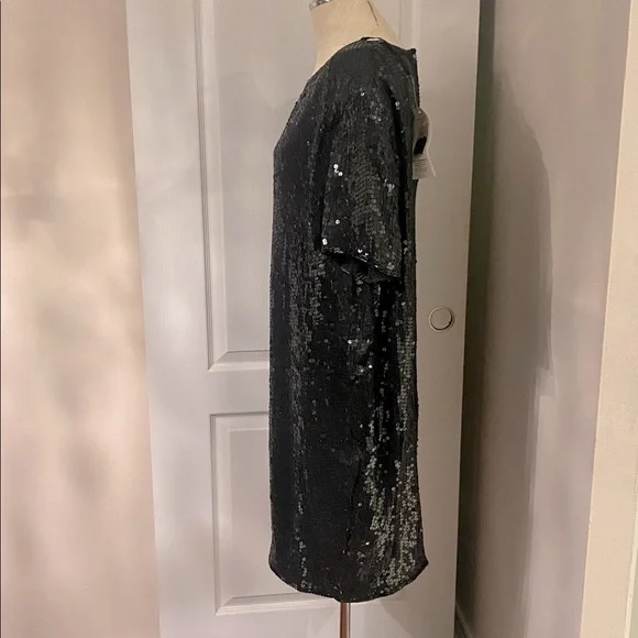 Black Sequin Dress by jasmine 100% silk - Picture 4 of 13